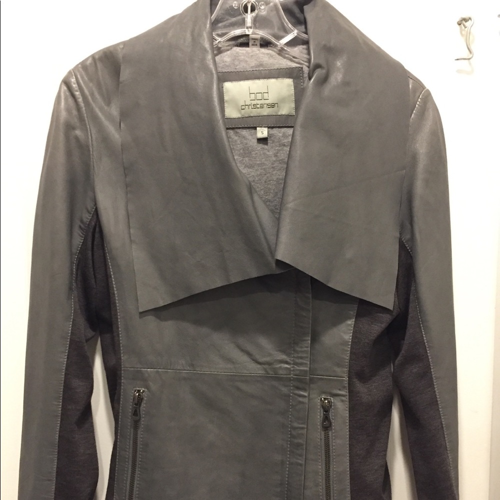 Bod Christensen Gray Leather Jacket size Small